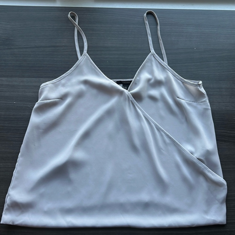 Gray/silver, Forever 21 spaghetti strap top, size medium.
